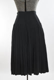 Vintage 1980s Small Black Accordion Pleated Silk Midi Skirt | by Jeanette for St. Martin