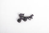 Vintage 1940s Pink Purple Horse and Carriage Celluloid Brooch Pin