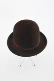 Vintage 1960s Brown Beaded Deep Crown Felted Wool Bowler Hat | by Sheraton