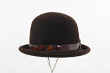 Vintage 1960s Brown Beaded Deep Crown Felted Wool Bowler Hat | by Sheraton