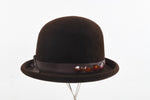 Vintage 1960s Brown Beaded Deep Crown Felted Wool Bowler Hat | by Sheraton