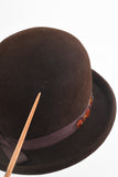 Vintage 1960s Brown Beaded Deep Crown Felted Wool Bowler Hat | by Sheraton