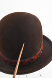 Vintage 1960s Brown Beaded Deep Crown Felted Wool Bowler Hat | by Sheraton