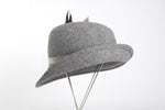 Vintage 1970s Gray Felted Wool Tilted Fedora Hat | by George Bollman Hat Company