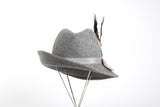 Vintage 1970s Gray Felted Wool Tilted Fedora Hat | by George Bollman Hat Company