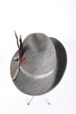 Vintage 1970s Gray Felted Wool Tilted Fedora Hat | by George Bollman Hat Company