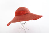 Vintage 1940s Orange Raffia Velvet Ribbon Tilt Sun Hat