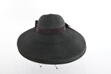 Vintage 1940s 50s Black New Look Raffia Sun Hat | Size 22