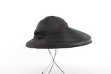 Vintage 1940s 50s Black New Look Raffia Sun Hat | Size 22