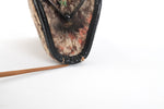 Vintage 1950s Brown Wool Carpet Bag Clutch Purse