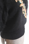 Vintage 1980s Large Black Sequin Leg of Mutton Sweater | by Sideeffects