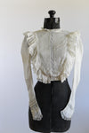 Antique 1890s Victorian White Cotton Voile Pouter Pigeon Blouse