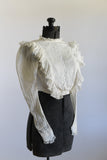 Antique 1890s Victorian White Cotton Voile Pouter Pigeon Blouse