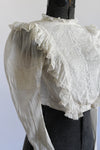 Antique 1890s Victorian White Cotton Voile Pouter Pigeon Blouse