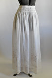 Antique 1900s Small White Cotton Embroidered Edwardian Petticoat Skirt