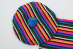 Vintage 1970s Rainbow Poncho Beret Purse Matching Little Girl Set