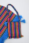 Vintage 1970s Rainbow Poncho Beret Purse Matching Little Girl Set