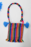 Vintage 1970s Rainbow Poncho Beret Purse Matching Little Girl Set