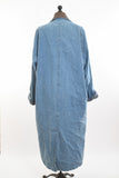 Vintage 1990s XL Blue Denim Oversized Flannel Lined Duster Coat | by Blue Creek Jeans