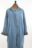 Vintage 1990s XL Blue Denim Oversized Flannel Lined Duster Coat | by Blue Creek Jeans