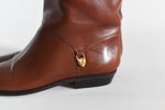 Vintage 1980s Size 8N Brown Short Heel Tall Leather Boots | by Etienne Agner