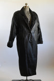 Vintage 1980s Large Black Leather Gold Suede Long Duster Coat | by Maggie Lawrence