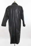 Vintage 1980s Large Black Leather Gold Suede Long Duster Coat | by Maggie Lawrence