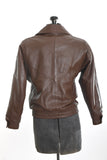 Vintage 1980s Youth Large Brown Leather Bomber Coat | by KC Collections