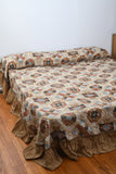 Vintage 1970s King Size Brown Quilted Print Comforter Bedspread | by Sears