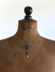 Antique 1900s Purple Glass Lavalier Double Pendant Necklace | by Foster & Bailey