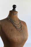 Vintage 1960s Silver Multi Strand Tiered Bib Necklace