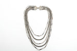 Vintage 1960s Silver Multi Strand Tiered Bib Necklace