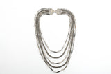 Vintage 1960s Silver Multi Strand Tiered Bib Necklace