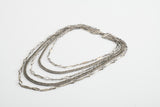 Vintage 1960s Silver Multi Strand Tiered Bib Necklace