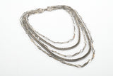 Vintage 1960s Silver Multi Strand Tiered Bib Necklace