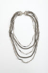 Vintage 1960s Silver Multi Strand Tiered Bib Necklace