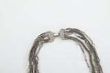 Vintage 1960s Silver Multi Strand Tiered Bib Necklace