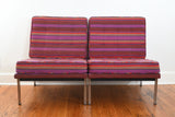 Vintage 1960s Striped Florence Knoll Parallel Bar Chairs Set of 2 | by Knoll International