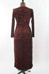 Vintage 1990s Size 14 Maroon Black Velvet Whimsigoth Long Sleeve Dress | by Wild Rose