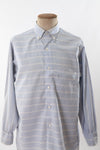 Vintage 1930s Medium 15.5 Blue Pink Striped Button Down Collar Oxford Shirt | by Shapely