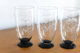 Vintage 1930s Etched Ice Tea Glasses Black Pond Lily Foot Set of 4 | by Weston