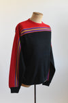 Vintage 1970s Medium Red Black Striped Ski Sweater | by Lord Jeff