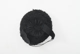 Vintage 1940s Black Curly Persian Lamb Donut Ring Ribbon Tilt Hat