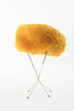 Vintage 1960s Yellow Dyed Shearling Mod Winter Hat