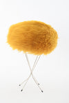 Vintage 1960s Yellow Dyed Shearling Mod Winter Hat