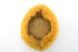 Vintage 1960s Yellow Dyed Shearling Mod Winter Hat