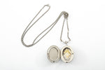 Vintage 1960s Slide Chain Locket Silver Tone Necklace