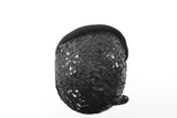 Vintage 1950s Black Sequin Felted Wool Cocktail Hat