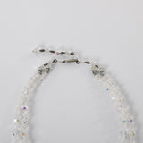 Vintage 1950s Clear Iridescent Aurora Borealis 2 Strand Crystal Beaded Necklace