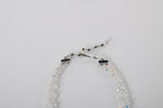 Vintage 1950s Clear Iridescent Aurora Borealis 2 Strand Crystal Beaded Necklace